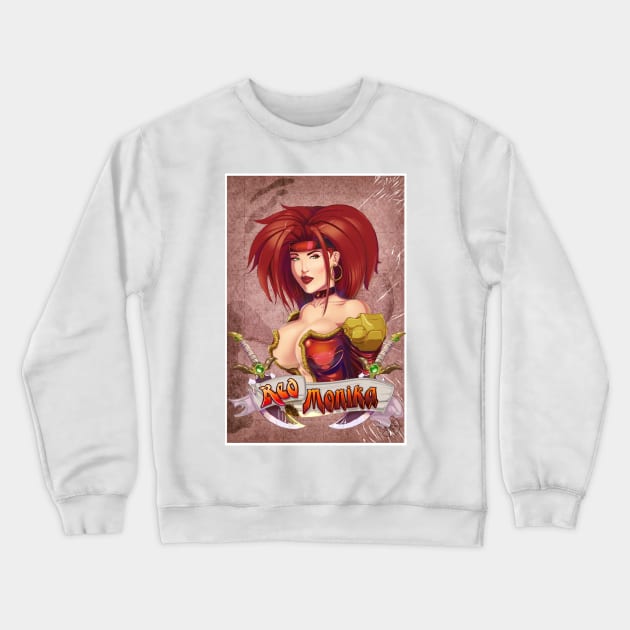 Red Monika Poster Crewneck Sweatshirt by RFillustrations